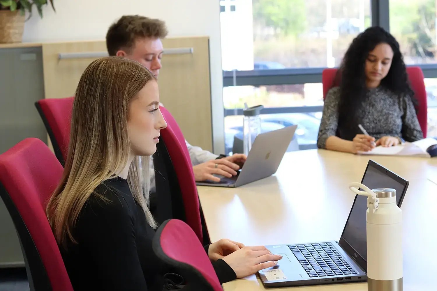 Ellie, Tom and Ash during the website conversion meeting